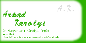 arpad karolyi business card